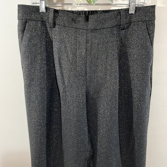 NWOT LOFT Pull On Tapered Pants In Black Shimmer L - Picture 4 of 16